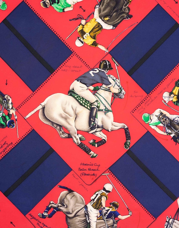 Hermès – Scarf “polo Cup Palm Beach” 1980s - Etsy