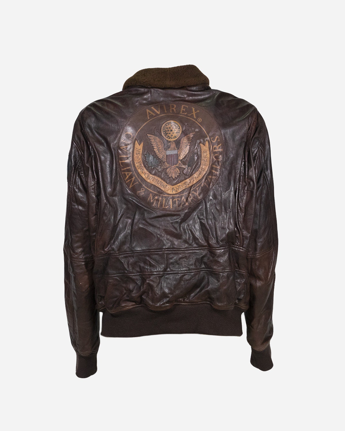AVIREX Brown Leather Jacket - Etsy UK