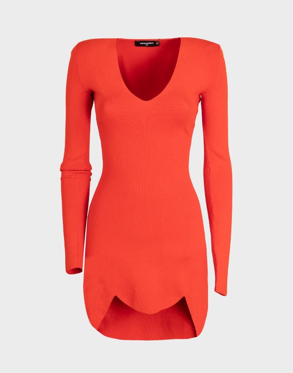 dsquared red dress DSQUARED2 Women Red Short Dress Virgin Wool
