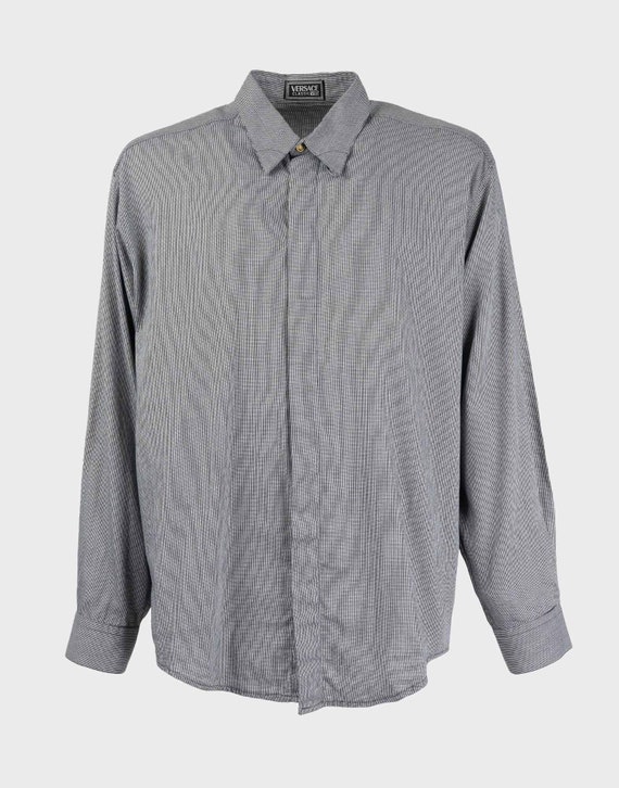 Versace Classic V2 90s Grey Striped Shirt Etsy