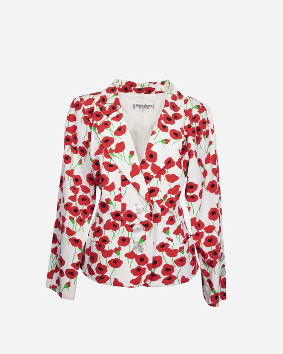 YVES SAINT LAURENT - Red poppies blazer
