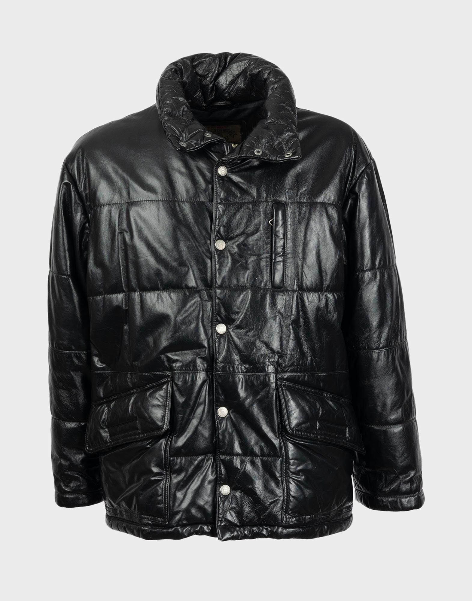 Giorgio Armani 黒レザーボンバージャケット GIORGIO ARMANI(ジョルジオアルマーニ) レザージャケット(メンズ