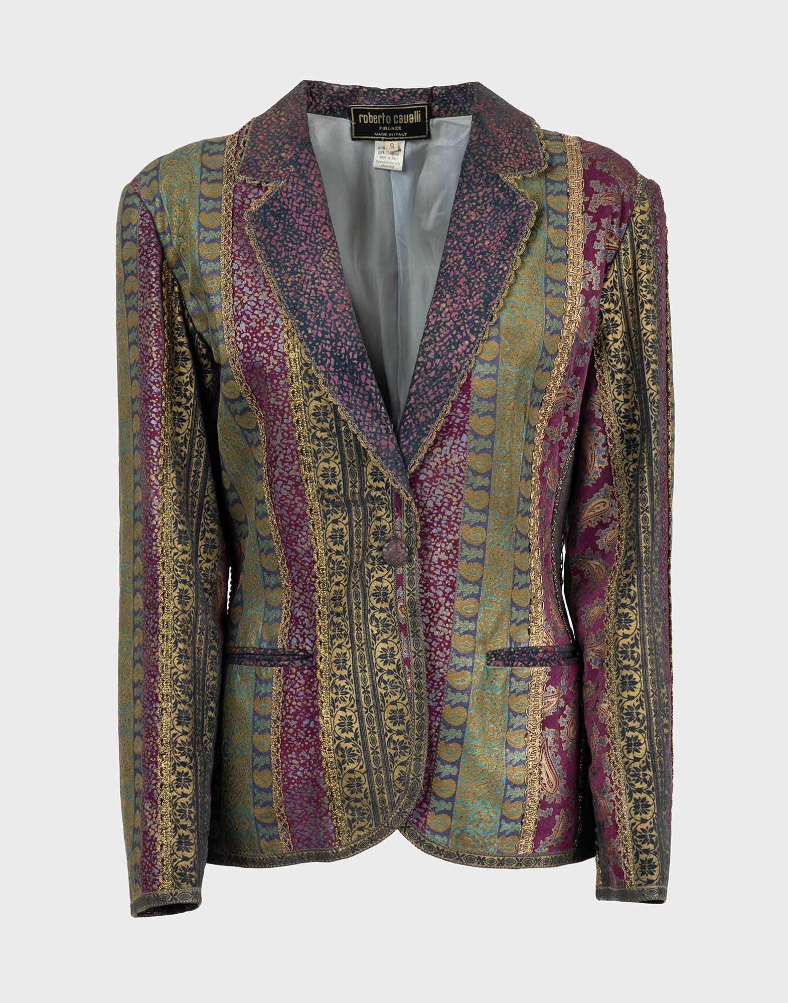 ROBERTO CAVALLI - 90年代のマルチカラーレザージャケット - Etsy 日本