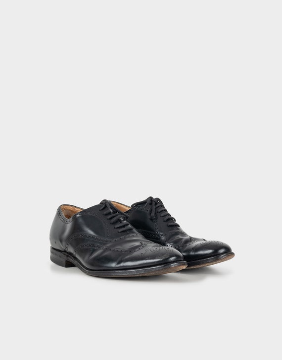 Chaussures Oxford Church's BURWOOD - Cuir Noir Bout D'aile - Pointure UK 7.5 (EU 41.5) - Occasion Excellent état