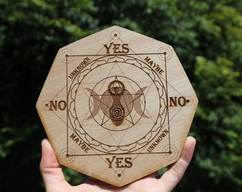 6” Wooden Pendulum Board, Spirituality, Divination Tool, Dowsing Board, Wiccan