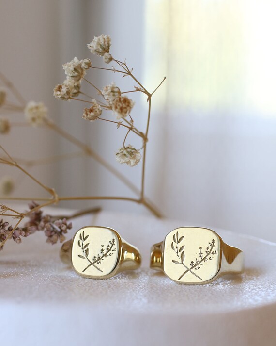 His and hers signet rings sale