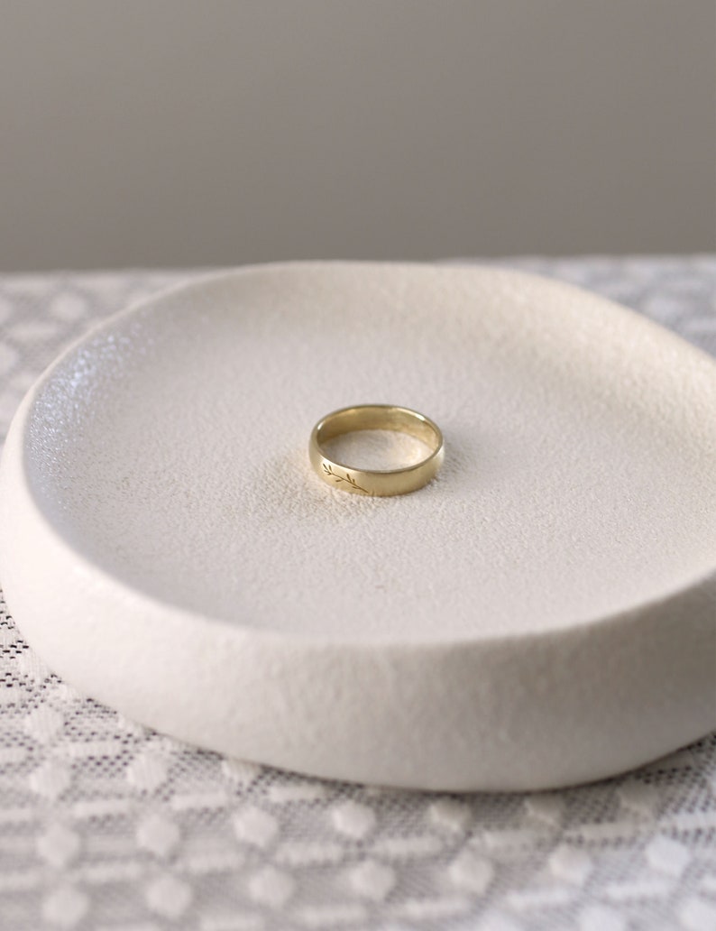 Solid Gold Matching Floral Wedding Rings, His and Hers Matching Leaf ...