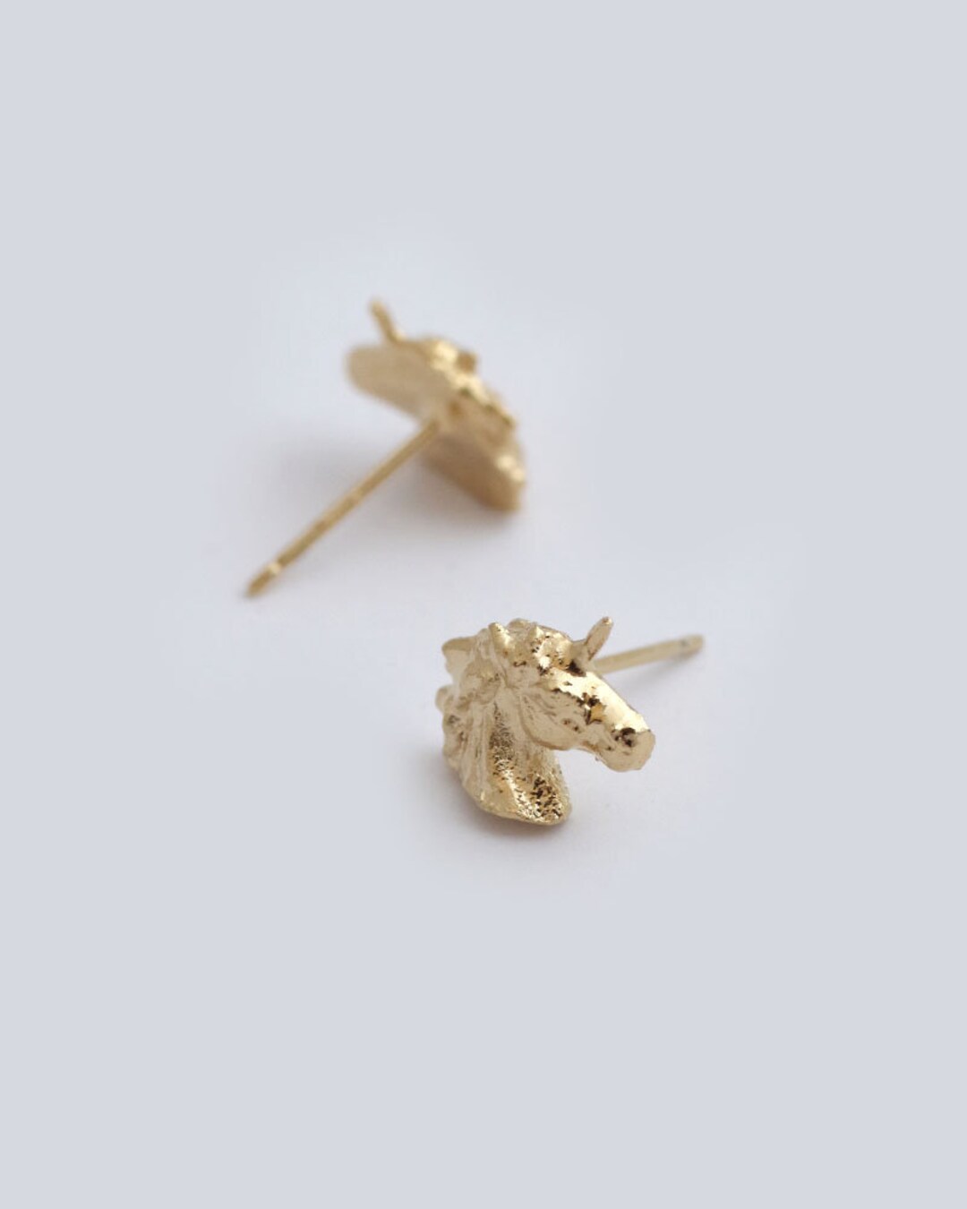 14k Gold Unicorn Stud Earrings Small Solid Gold Stud Earrings