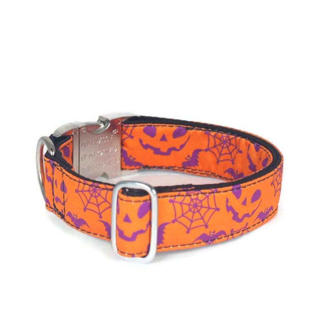 Dog Collar Halloween Dog Collar Orange Purple Design Dog Etsy Canada