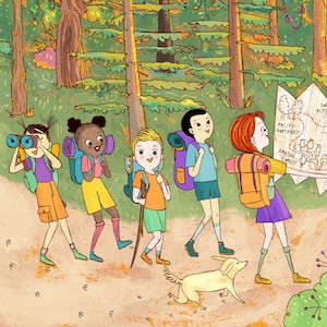 Custom illustration for children's book to publish. Illustrator for hire. Personalized drawing for a picturebook. Spread and single page on commission. Whimsical scene