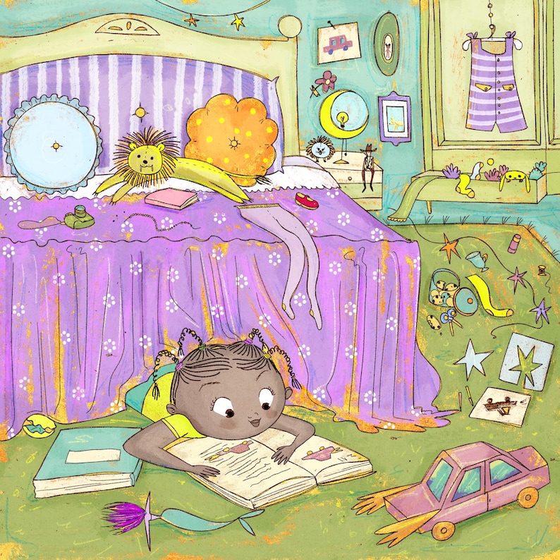 Custom illustration for children's book. Personalized drawing for picturebook. Book cover artwork for self publishing.
