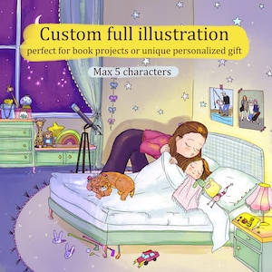 Custom children book illustration, illustrator for hire, whimsical drawing for kids. Publish Kdp. Handdrawn digital art for short story book