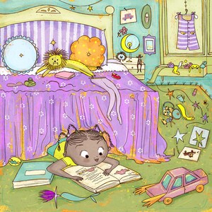 Custom illustration for children's book to publish. Illustrator for hire. Personalized drawing for a picturebook. Spread and single page on commission. Whimsical scene