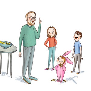 Custom illustration for children's book. Personalized drawing for picturebook. Book cover artwork for self publishing.