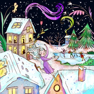 Custom illustration for children's book to publish. Illustrator for hire. Personalized drawing for a picturebook. Spread and single page on commission. Whimsical scene