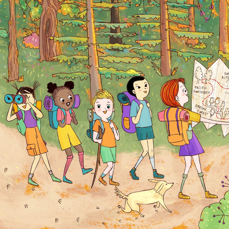 Custom illustration for children's book. Personalized drawing for picturebook. Book cover artwork for self publishing.