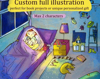 Custom book illustration, illustrator for hire, childrens book to publish, traditional whimsical drawings for picturebooks and short story