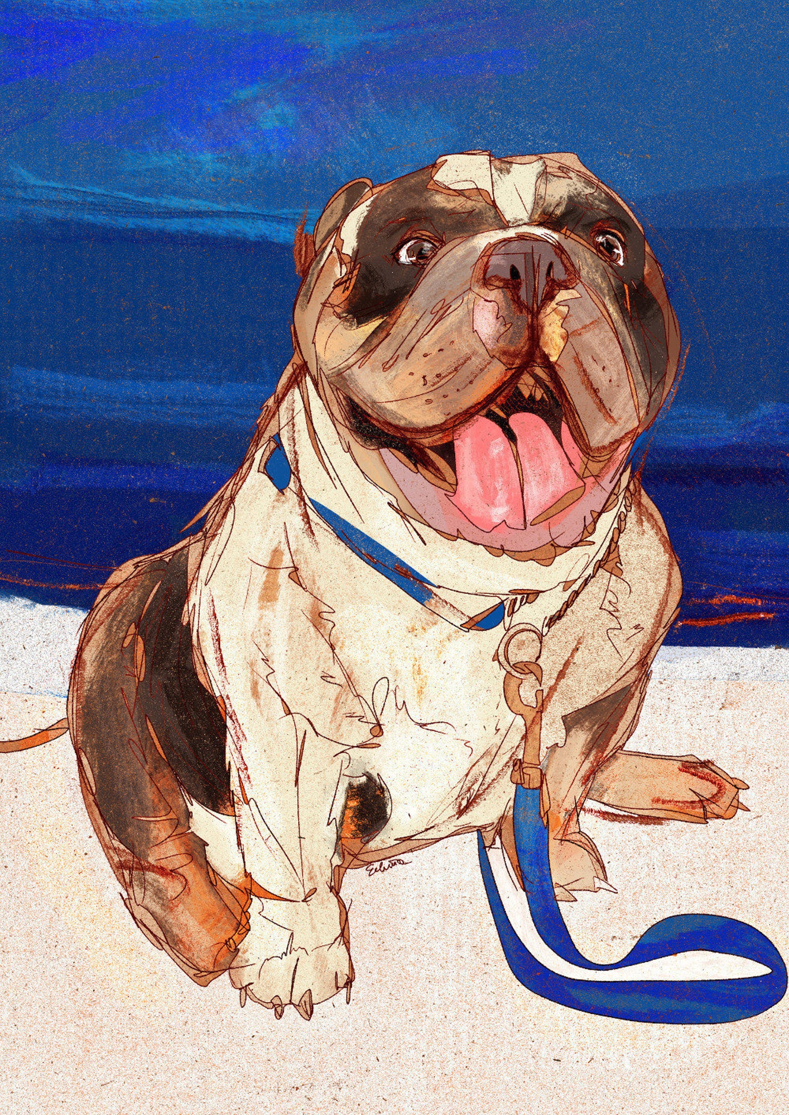 Dog Art Commission Digital Portrait. Custom Gift Memorial for Etsy