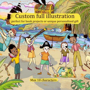 Illustrator to hire for picture book illustrations, digital custom drawing for children&#39;s book to self publish, cover art custom commission