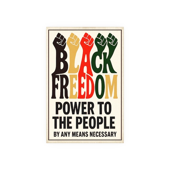 Black Freedom - Retro Art Print, Satin or Matte