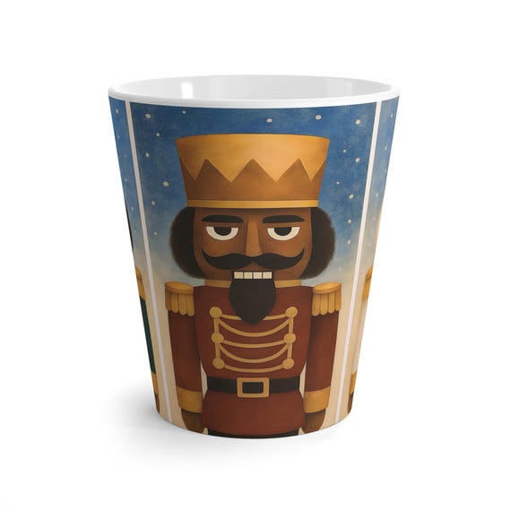 Vintage Nutcracker Soldiers Latte Mug | Holiday Toy Soldier Coffee Cup