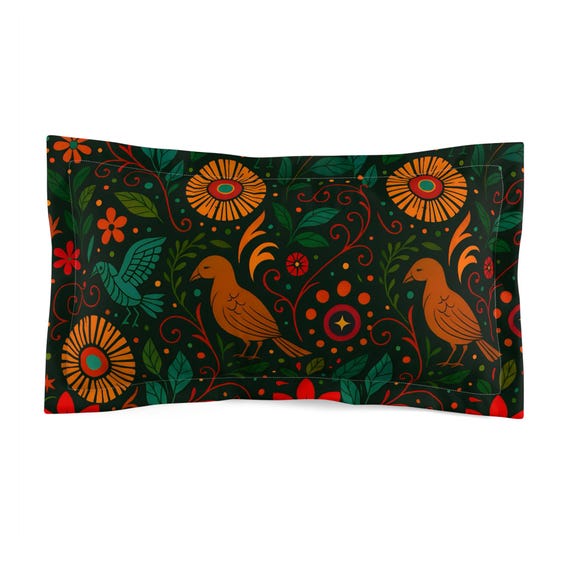 Garden of Quiet Wonders - Vibrant Patterned Microfiber Pillow Sham