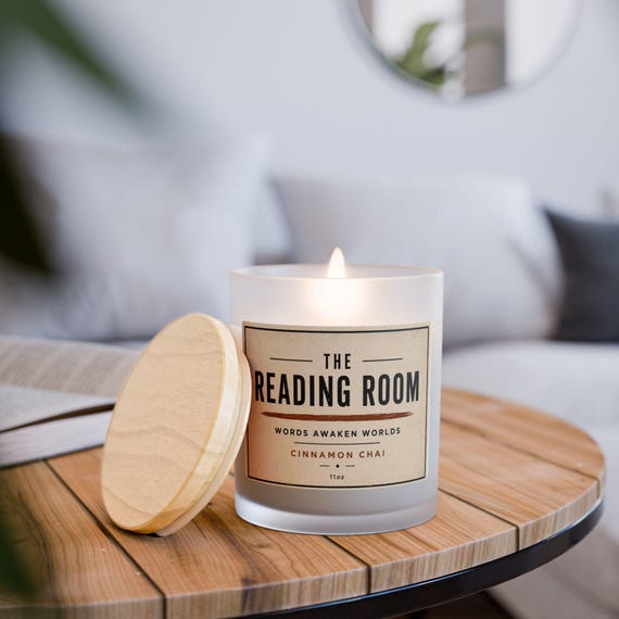Reading Room Cinnamon Chai Candle Frosted Glass Jar