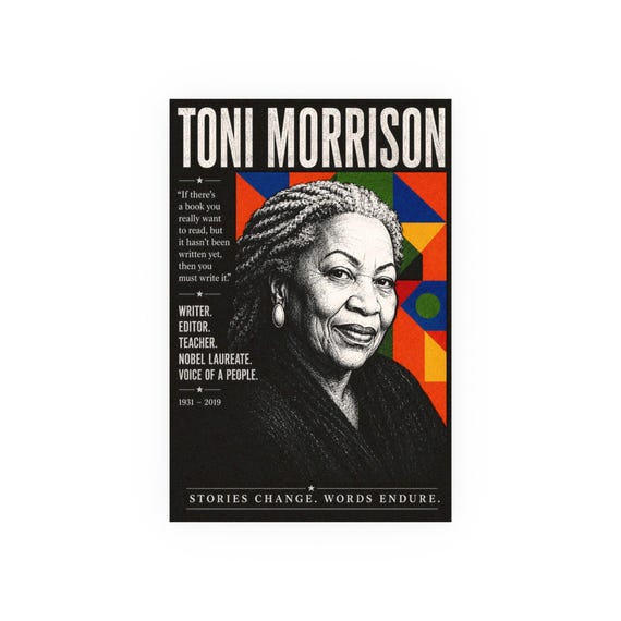 Toni Morrison  Literary Art Poster Satin & Archival Matte Posters | Black Literary Art