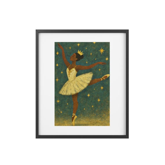 Sugar Plum Fairy Wall Art - Winter Holiday Framed Poster, Christmas Decor