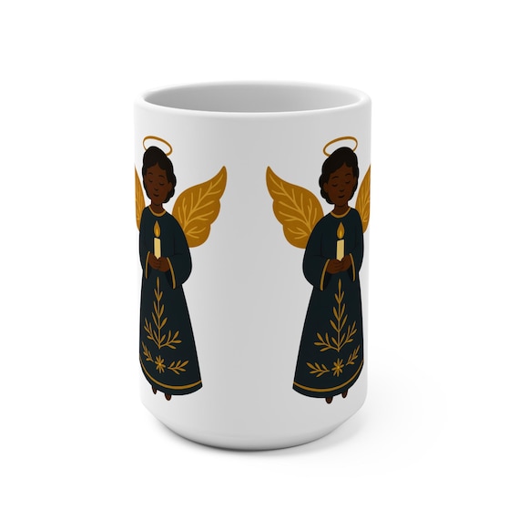 Angel of Hope - Festive Holiday Drinkware, Christmas Coffee Cup, Winter Tea Mug