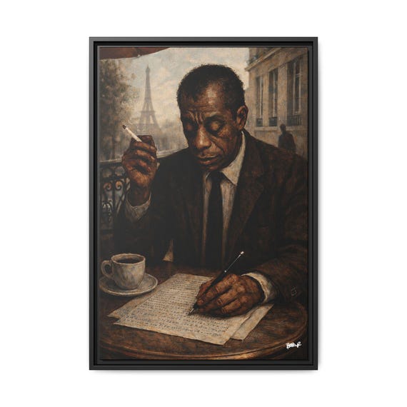 James Baldwin, Between Sentences - Digital Art on Matte Canvas