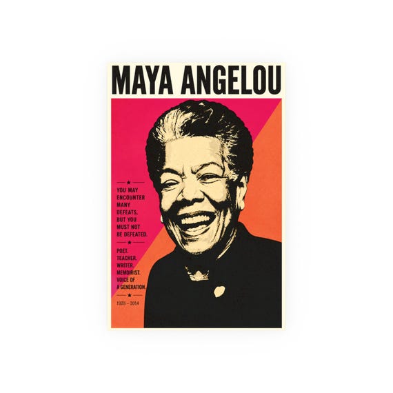 Maya Angelou Literary Art Poster Satin & Archival Matte Posters | Black Literary Art