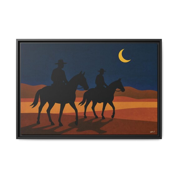 Night Riders of the Low Moon  (Black Cowboy Series) - Digital Art on Matte Canvas