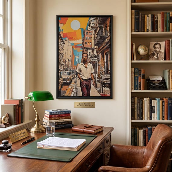 James Baldwin, Harlem Sun - Digital Art on Matte Canvas