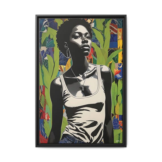 Geechee Girl, I Am Gullah, I Do Not Fade - Digital Art on Matte Canvas