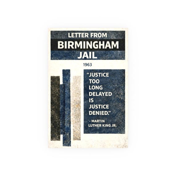 Letter From a Birmingham Jail - Martin Luther king, Jr. Literary Art Poster Satin & Archival Matte Posters | Black Literary Art