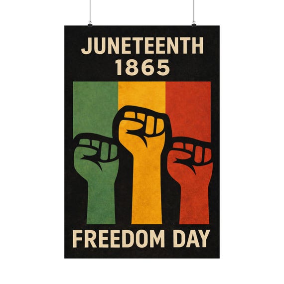 Juneteenth - Freedom Day Retro Poster