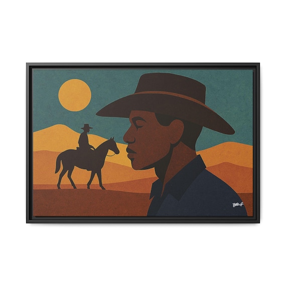 Profile of the Plains (Black Cowboy Series) - Digital Art on Matte Canvas