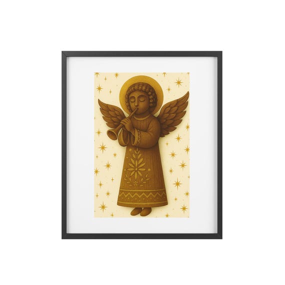 Trumpeting Angels Matte Art Print – Christian Home Decor, Religious Gift