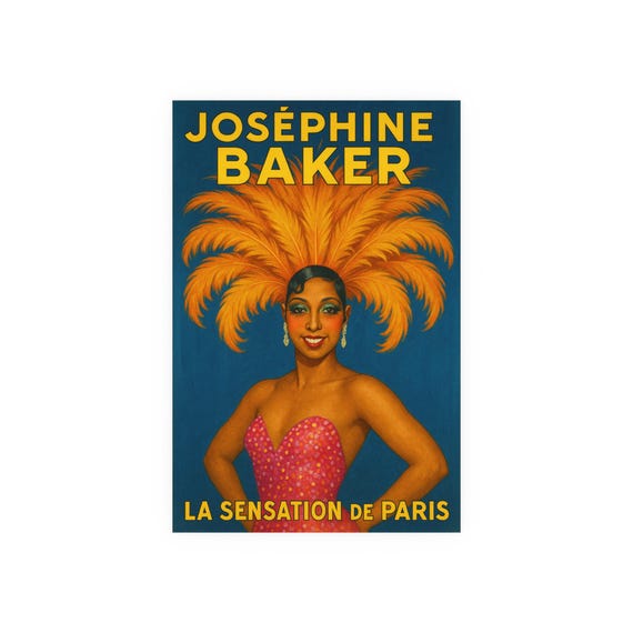 Joséphine Baker: La Sensation de Paris -  Retro Poster, African American Art Print