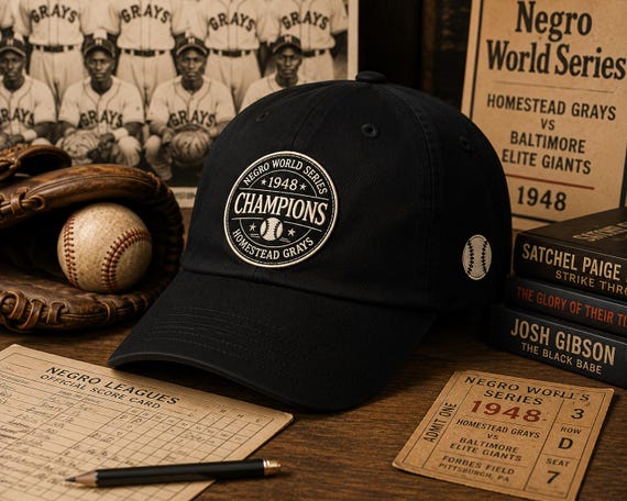 1948 Champions: Homestead Grays Championship Seal Cap | Embroidered Logo Hat