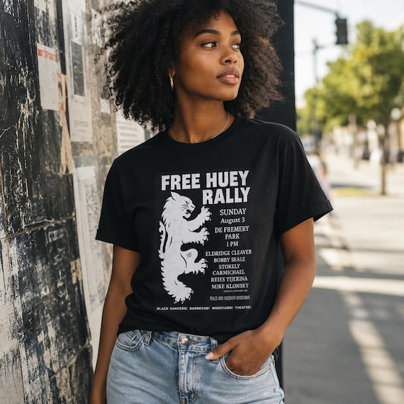 Free Huey Rally VIntage T-Shirt | Social Justice Tee