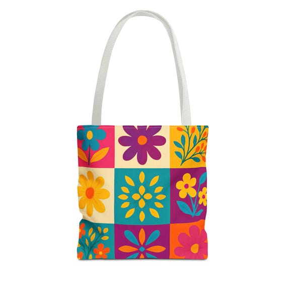 The Pop Bloom Grid - Tote Bag - The Hobo Chic Tote Collection