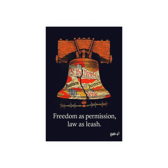 Freedom as Permission, Law as Leash - Modern Gallery Style Wall Art