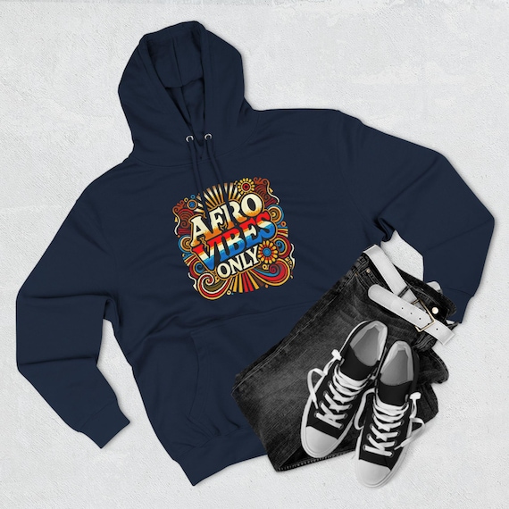 Afro Vibes Pullover Hoodie - Unisex Graphic Sweatshirt