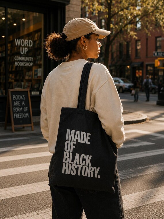 Made of Black History - Cotton Canvas Tote Bag | Just Being Black | Eco-Friendly