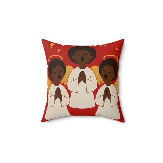 Singing Angels Spun Polyester Square Pillow, Holiday Home Decor