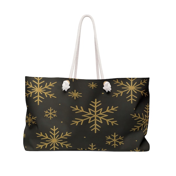Golden Snowflakes (Midnight) - Weekender Bag