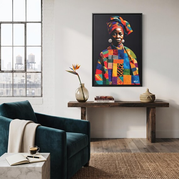 Radiance in Patchwork, Digital Art Series - Digital Art on Matte Canvas