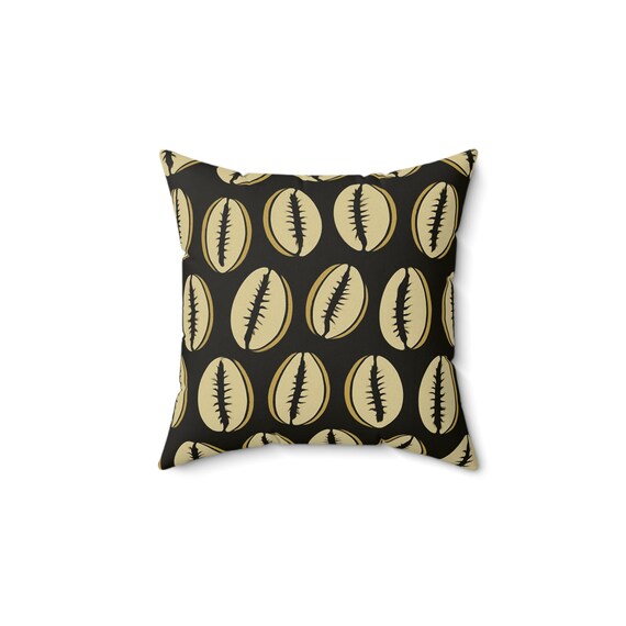 Cowrie Shells Bougie Chic Square Pillow | Coastal Decorative Throw Pillow